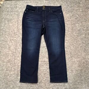 Lee Womens 16P Dark Wash Straight‎ Leg Stretch Denim Jeans 101CMSEW2